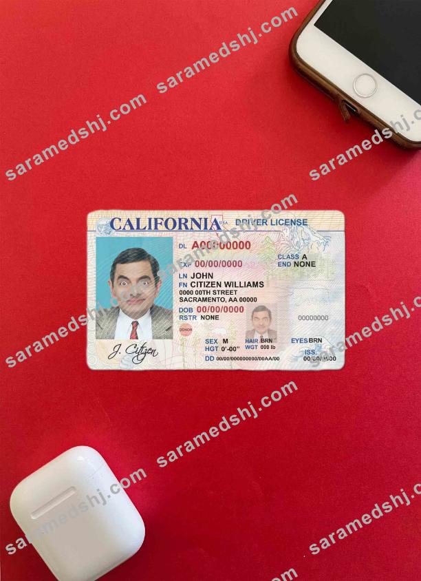 USA California driver license photolook FRONT